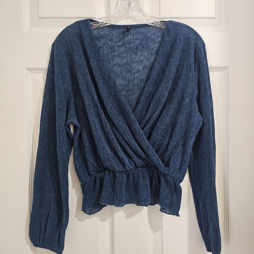 CALLIOPE Blue Women's Wrap Top